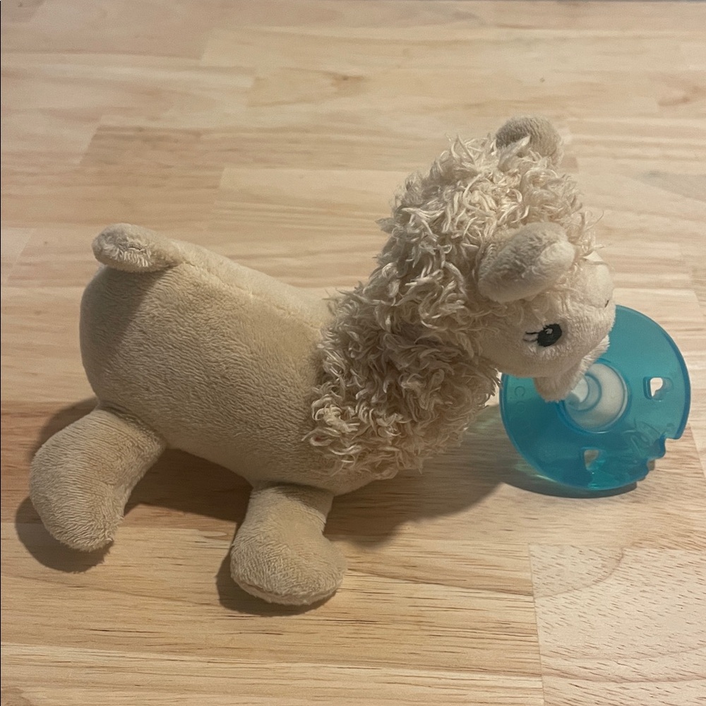 WubbaNub Plush Llama Toy with Teething Ring - Picture 4 of 4